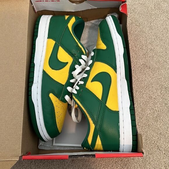 Nike Shoes - Nike Dunk Low men’s 5.5 women’s 7 green/yellow